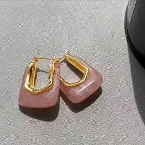 Glossy Pink Hoop Earrings – Everyday Luxury